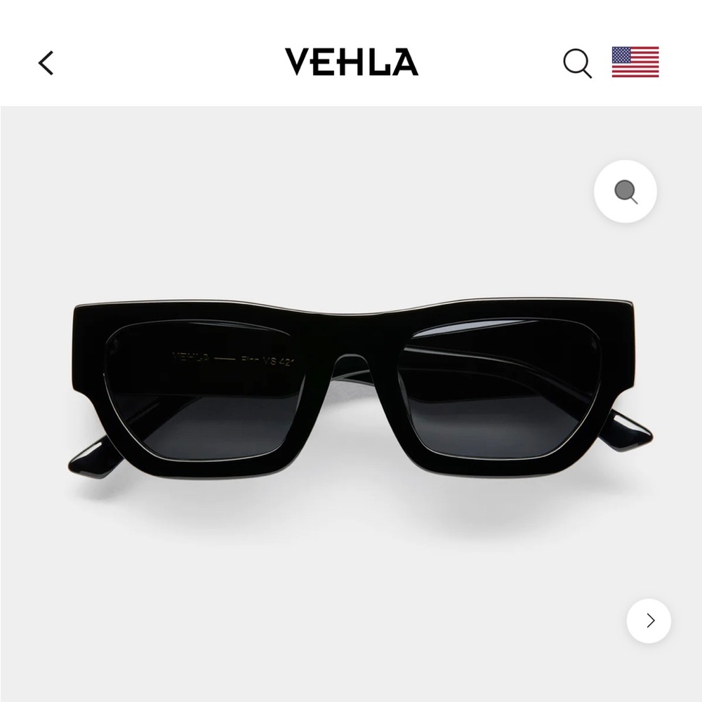 Brand new Vehla sunglasses in black. The “Finn”